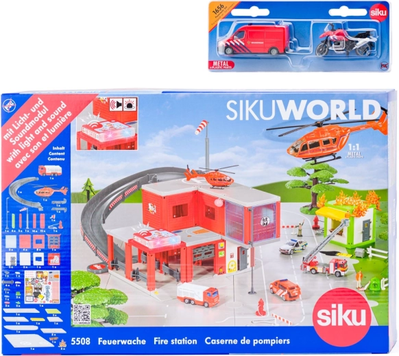 SIKU World gasilska postaja z gasilskim avtomobilom