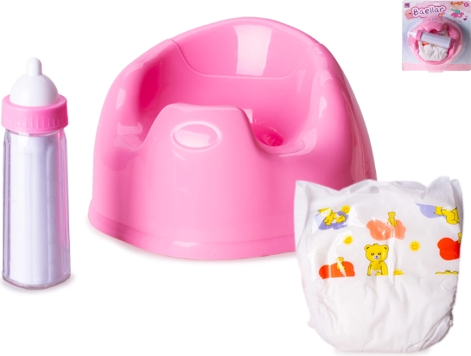 Nočni lonček z dodatki za punčke v rožnati barvi