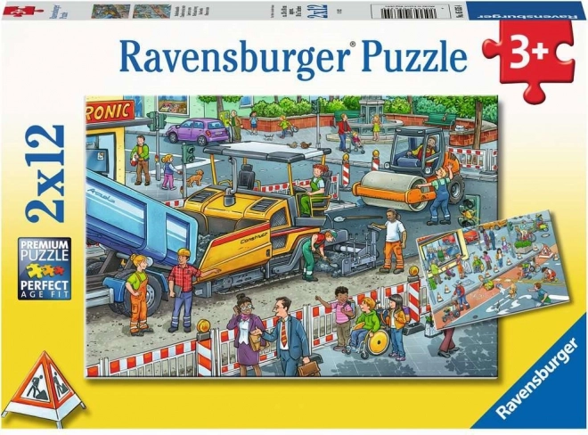 RAVENSBURGER Puzzle Gradbena dela 2x12 kosov