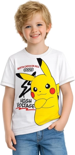 Bela bombažna majica Pokémon