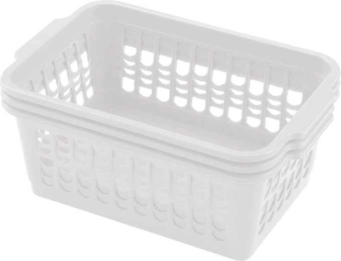 Plastične košarice HEIDRUN 30 × 19,5 × 13 cm, komplet 3 kosov, mešanica barv