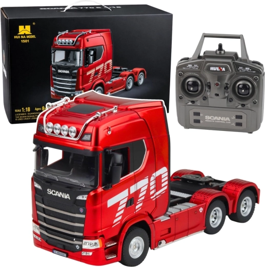 Dirkalni vlačilec SCANIA RC Huina 1:18 – rdeč
