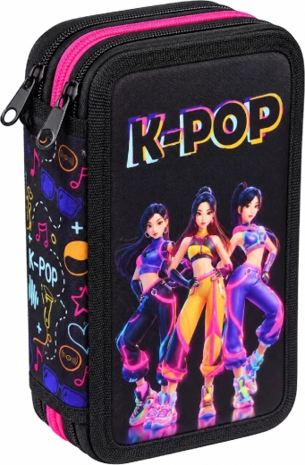 Trinadstropna popolnoma opremljena šolska peresnica K-Pop Demon Hunters Huntrix, črna