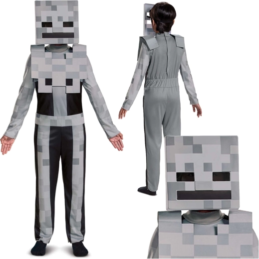 Otroški kostum MINECRAFT Skeleton – beli okostnjak 127–136 cm (7–8 let)
