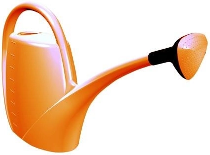 Zalivalna kanta 4,5 l s pršilnim nastavkom – oranžna plastična