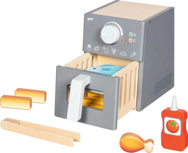 Wooden air fryer with accessories