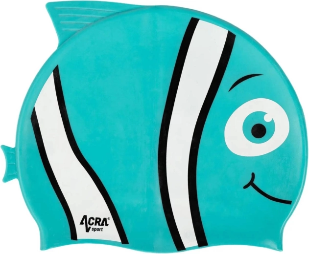 Acra children's silicone swimming cap Nemo turquoise - 1 piece