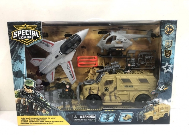 Velik komplet vojaške lovskega letala in bojna tehnika