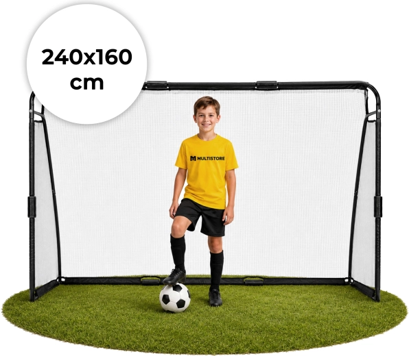 Nogometni gol z mrežo Movepro 240 × 160 × 80 cm