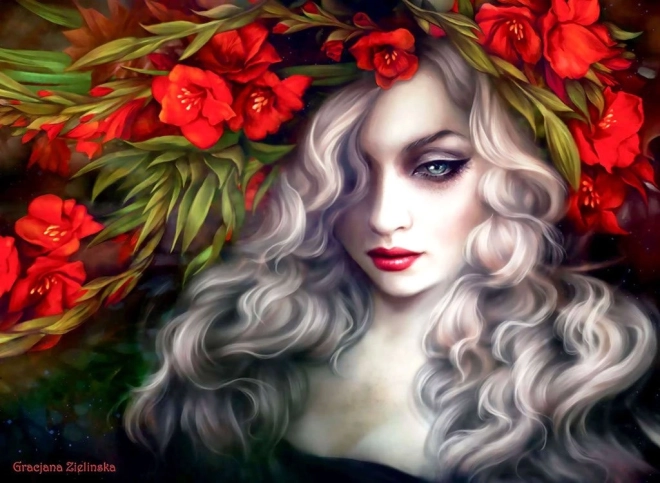 Anatolian sestavljanka Žena v cvetju 1000 koščkov