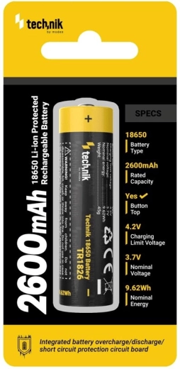 Polnilna baterija 18650 2600 mAh 3,7 V z zaščito