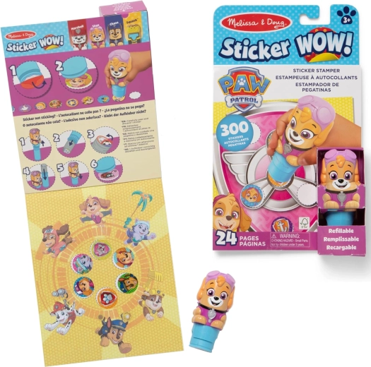 Melissa & Doug Sticker Wow! Tačke na patrulji Skye – nalepkovni štampilj in knjiga z nalogami