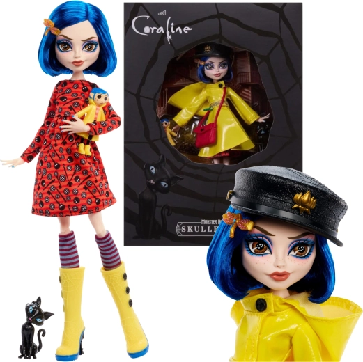Zbirateljska punčka Monster High Skullector CORALINE Jones 27 cm z dodatki