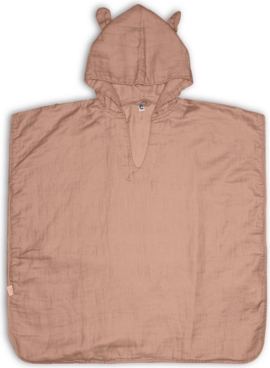 Nuuuroo Flor muslin poncho rose dust (3–4 years)