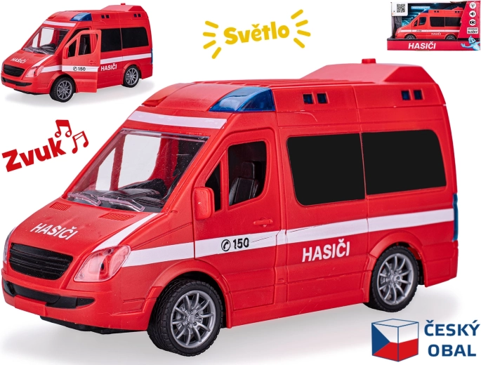 Gasilski avto s vztrajnikom 1:20 z lučmi in zvoki