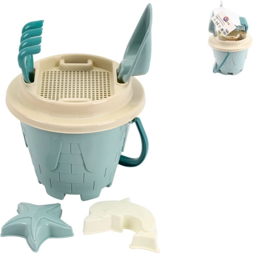 Komplet za pesek z modrim vedrom 18 × 26 cm