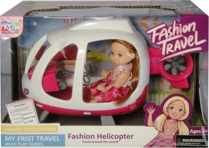 Lutka v helikopterju s svetlobnimi učinki in zvoki