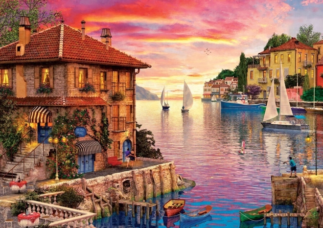 Puzzle art sestavljanka sredozemsko pristanišče 1500 koščkov