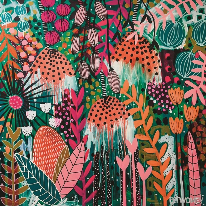 Kvadratne sestavljanke HEYE Flowery – rubinasti sij sonca, 1000 koščkov