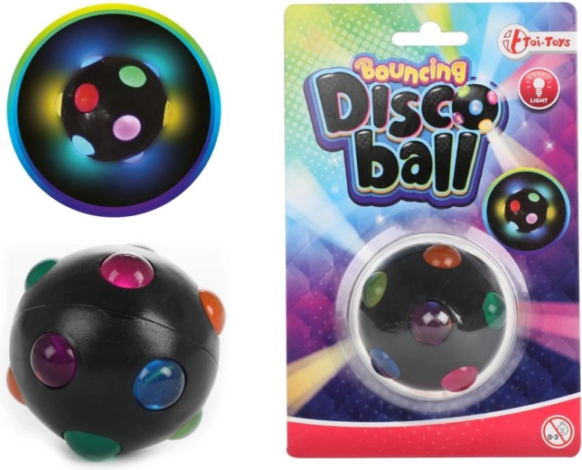 Svetleča poskočna žogica Disco 6 cm