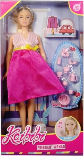 Noseča punčka z novorojenčkom in dodatki