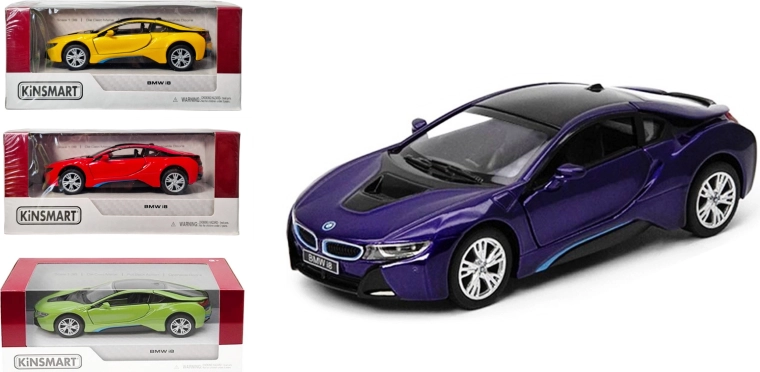 BMW i8 kovinski model 1:36 s pogonom pull-back