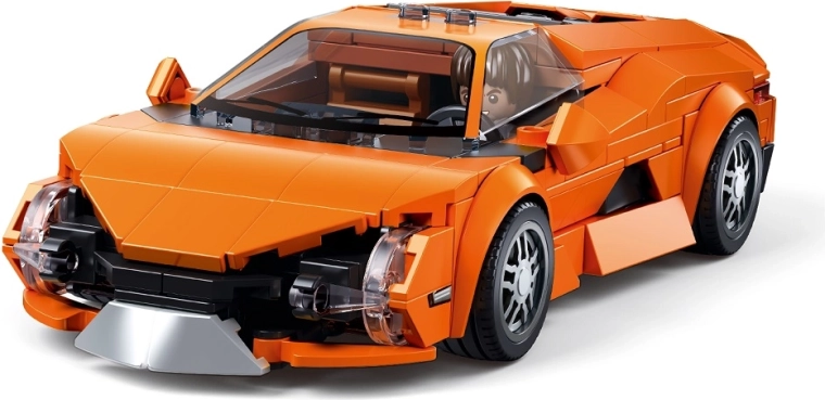 Sluban ModelBricks oranžni športni avtomobil v merilu 1:32
