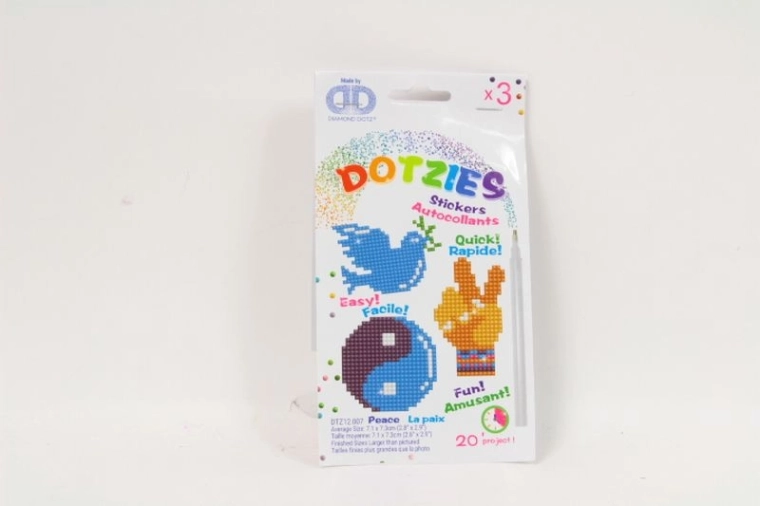 Diamond Dotz Peace – komplet 3 samolepilnih nalepk za diamantno ustvarjanje