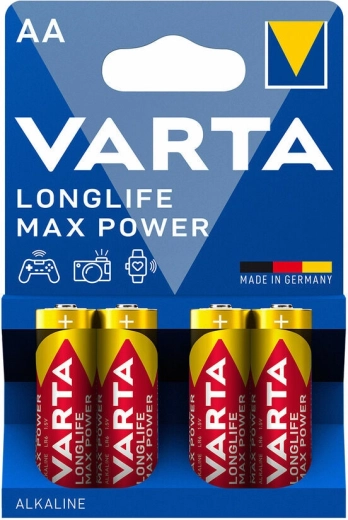 Varta Longlife Max Power alkalne baterije AA, 4 kosi