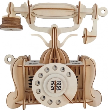 Lesena 3D sestavljanka stari telefon