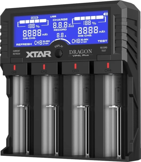 XTAR Dragon VP4L Plus polnilnik akumulatorjev Li-ion in Ni-MH