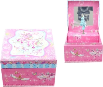 Glasbena škatlica za nakit z samorogom