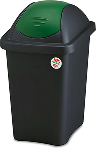 Nagibni koš za odpadke MULTIPAT 30 l, pravokoten, črno‑zelen