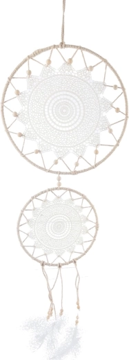 Beli lovilec sanj iz jute in perja 100 cm