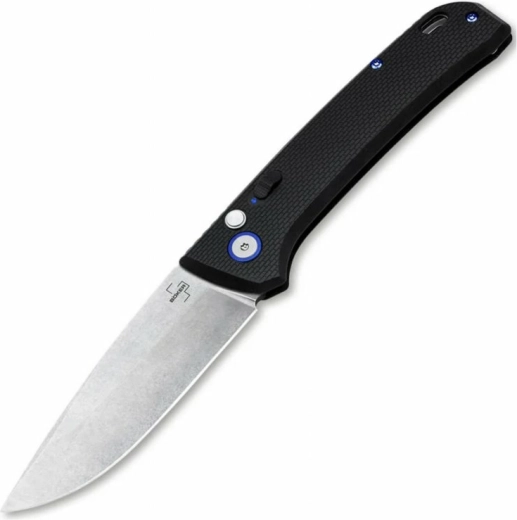 Böker Plus FRND Silver avtomatski žepni nož 8,5 cm, stonewash, črn, Grivory