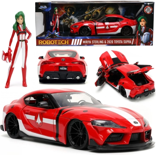 Kovinski model ROBOTECH: Miriya Sterling & Toyota Supra 2020 1:24 s figurico