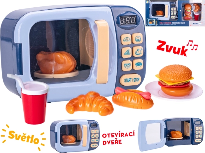 Otroška mikrovalovna pečica z lučmi in zvoki – modra