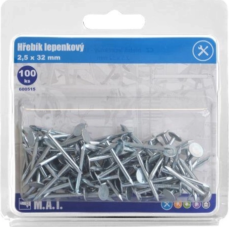 Kovinski žeblji za karton, pocinkani 32 × 2,5 mm (100 kos)