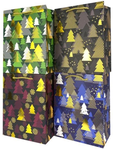 Božična papirnata darilna vrečka 23 × 18 × 10 cm (mešanica motivov)