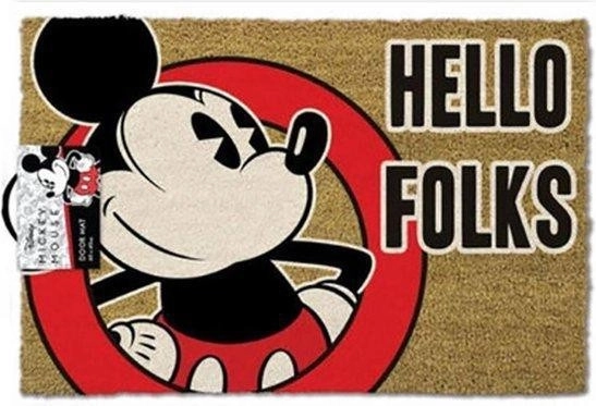 Mickey Mouse Hello Folks Doormat