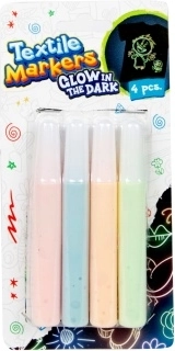 Tekstilni flomastri, ki svetijo v temi – set 4 kos