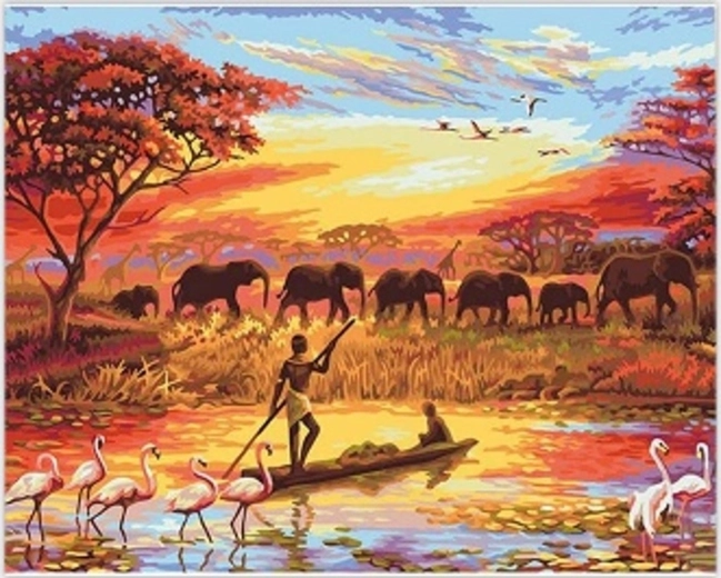 Norimpex slikanje po številkah Afriška savana 40 × 50 cm