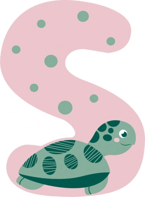 majhna lesena črka S s želvo