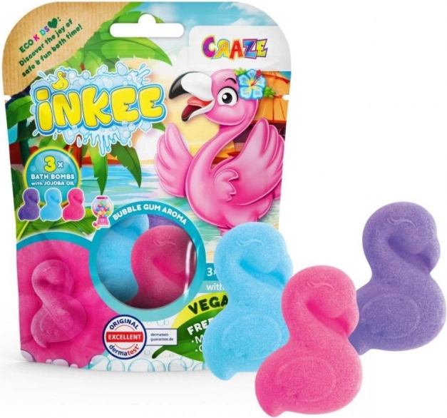 Inkee šumeče kopalne bombe Flamingo 3×55 g