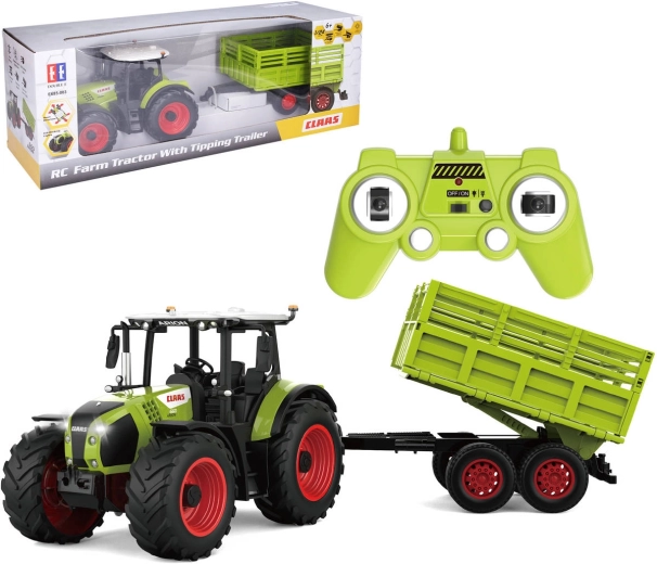 RC traktor Claas s prikolico na daljinsko upravljanje – 1 kos