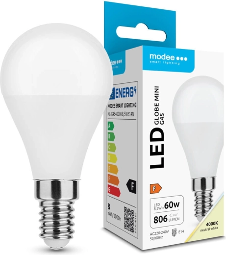 Modee LED žarnica Globe Mini G45 8,5 W E14 806 lm nevtralno bela