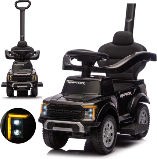 Poganjalec z vodilnim ročajem Ford F-150 3v1 črn