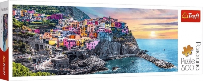 Panoramska sestavljanka 500 kosov Vernazza ob sončnem zahodu, Italija