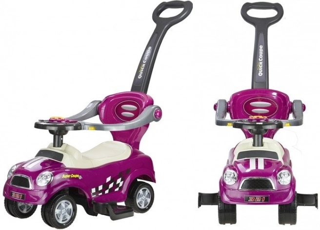 vozilo na potisk s vodilno palico coupe vijolično
