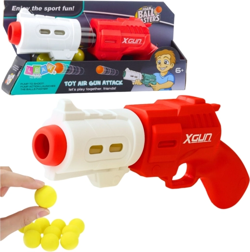 Pištola za penaste kroglice XGUN, rdeča, 6 kos